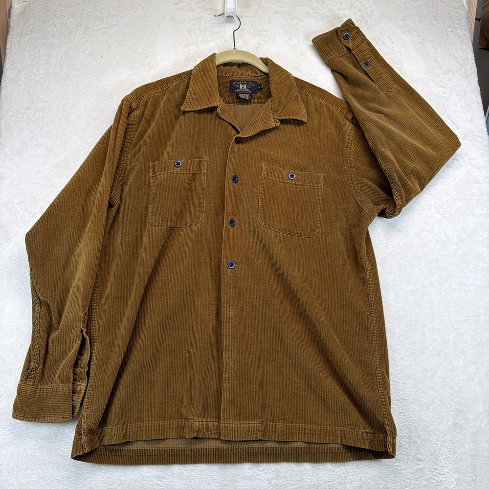 RRL Double RL Ralph Lauren Corduroy Work Shirt Brown M 90s Vintage Workwear